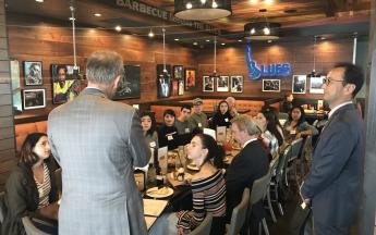 Dean Michael Solt addressing the MBC Scholarship recipients and Faculty