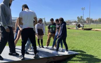 students playing a game