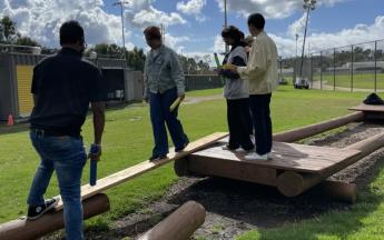 students playing a game