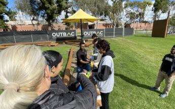students playing a game