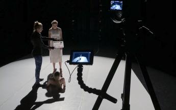 Short film shoot on the Martha B. Knoebel Dance Theater stage