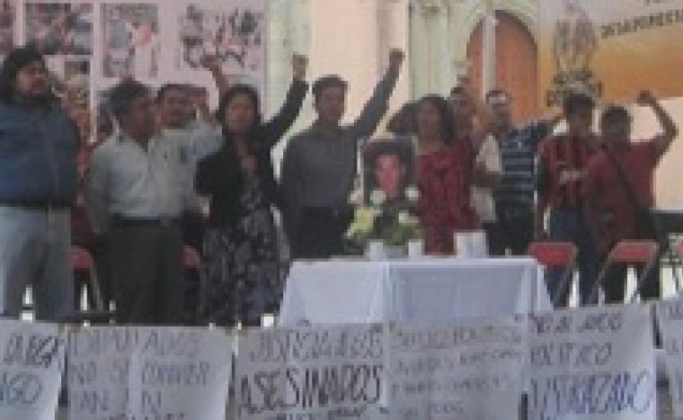 Teachers demanding justice at a protest