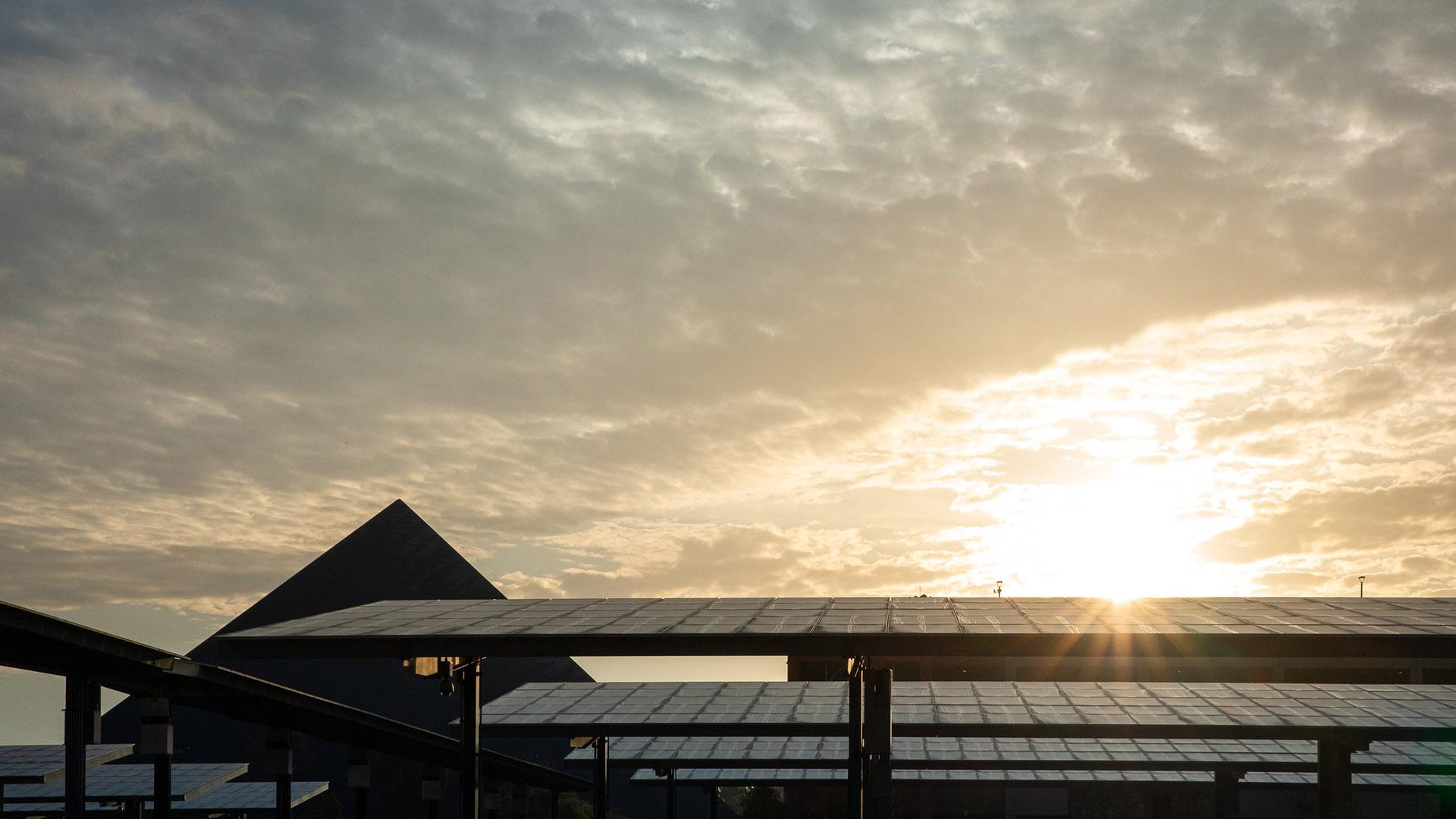 Sunset over the Walter Pyramid