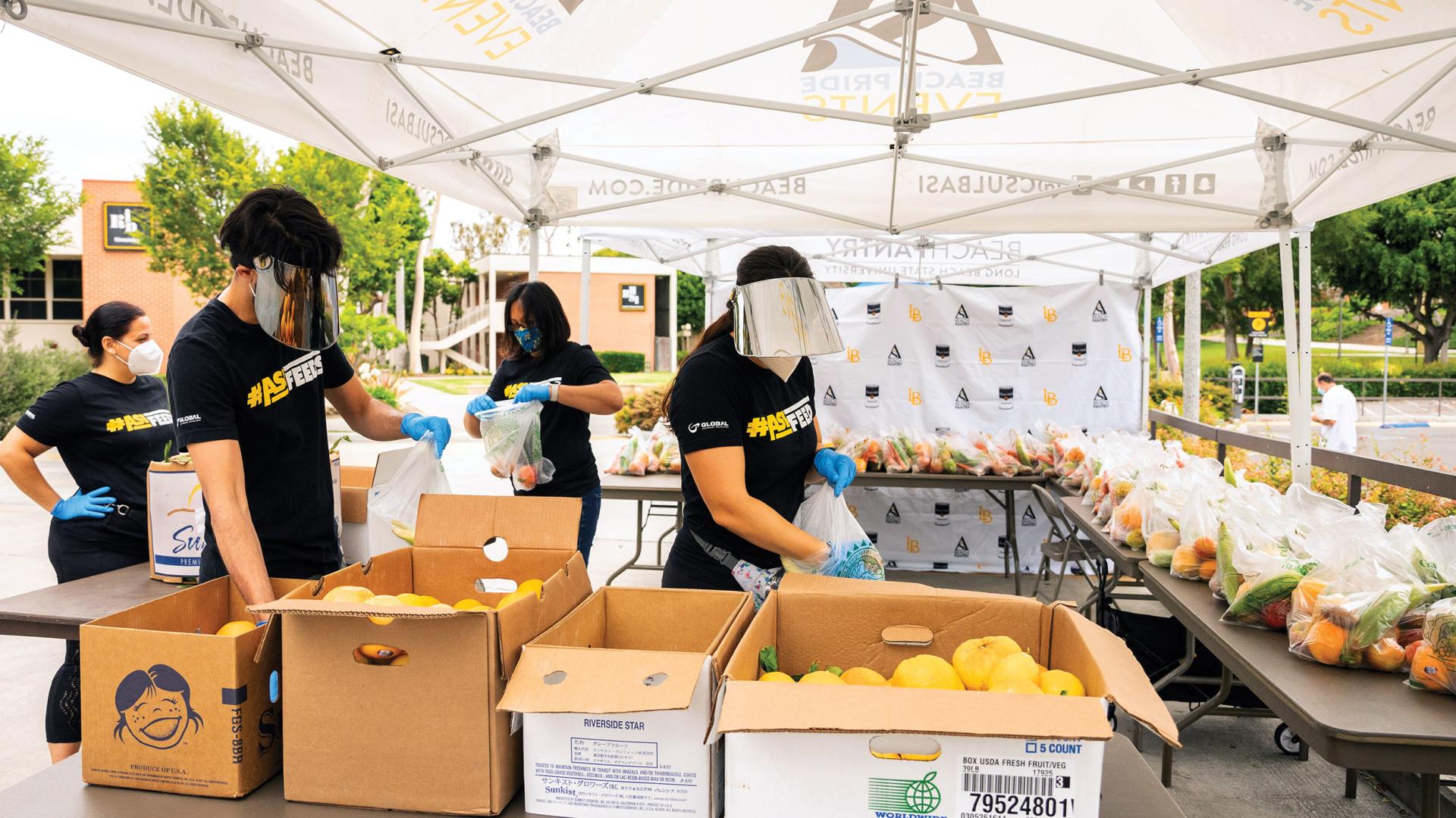 Basic Needs food bank with student assistants