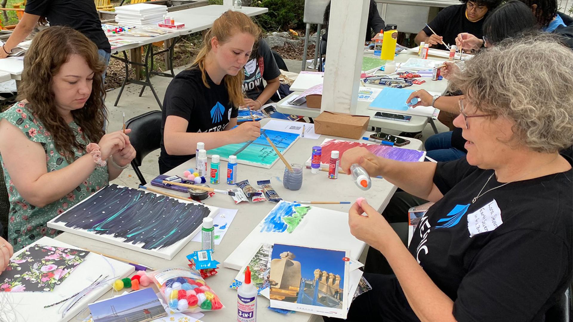participants creating vision boards