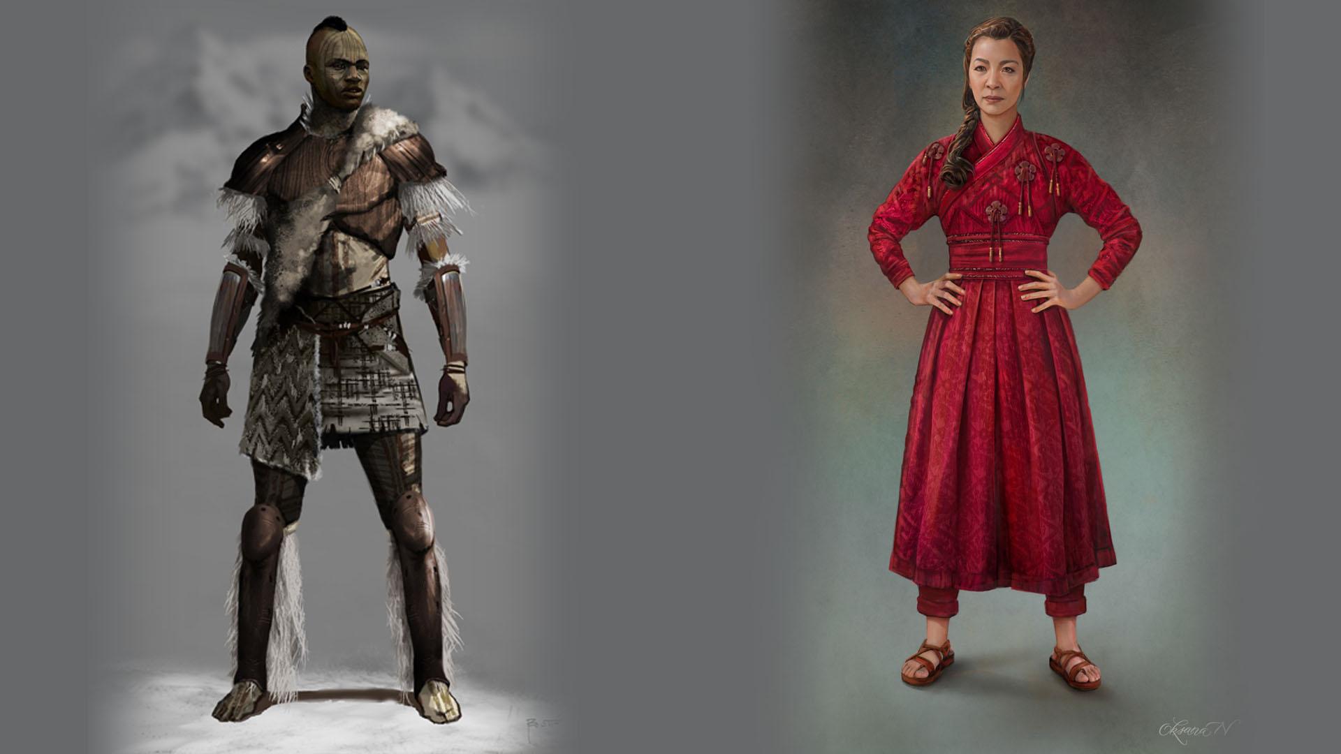 Left: Costume design by Phillip Boutte Jr. Right: Costume design by Oksana Nedavniaya
