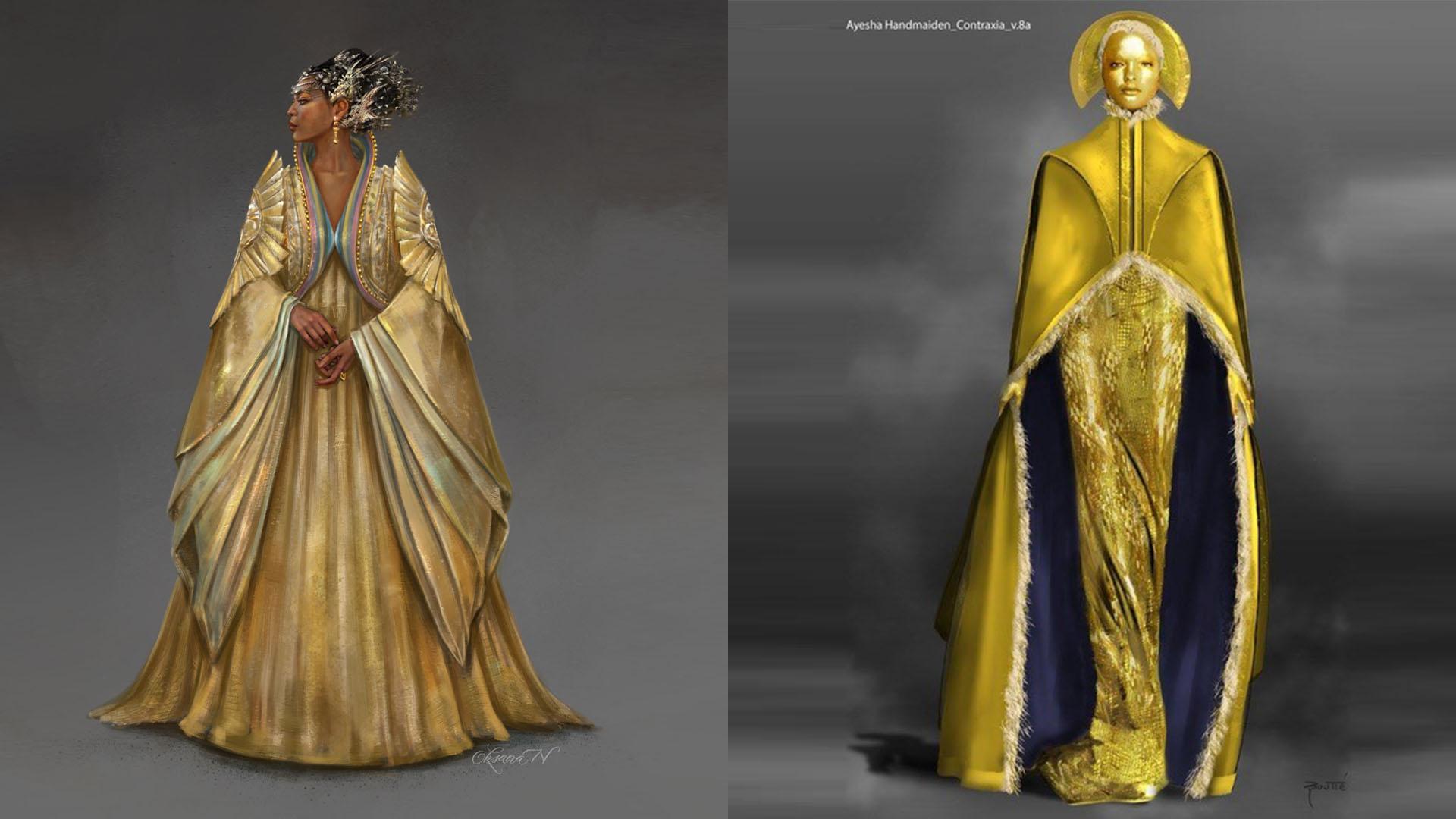 Left: Costume design by Oksana Nedavniaya. Right: Costume design by Phillip Boutte Jr.