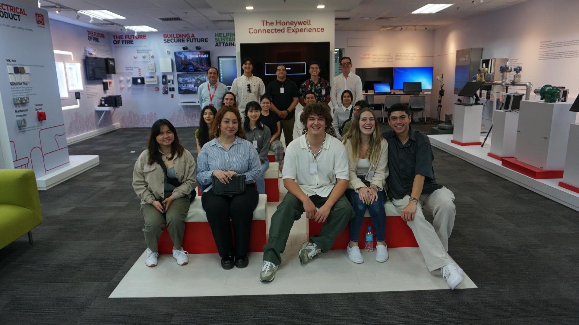 Students sitting in display room Singapore and Malaysia in winter 