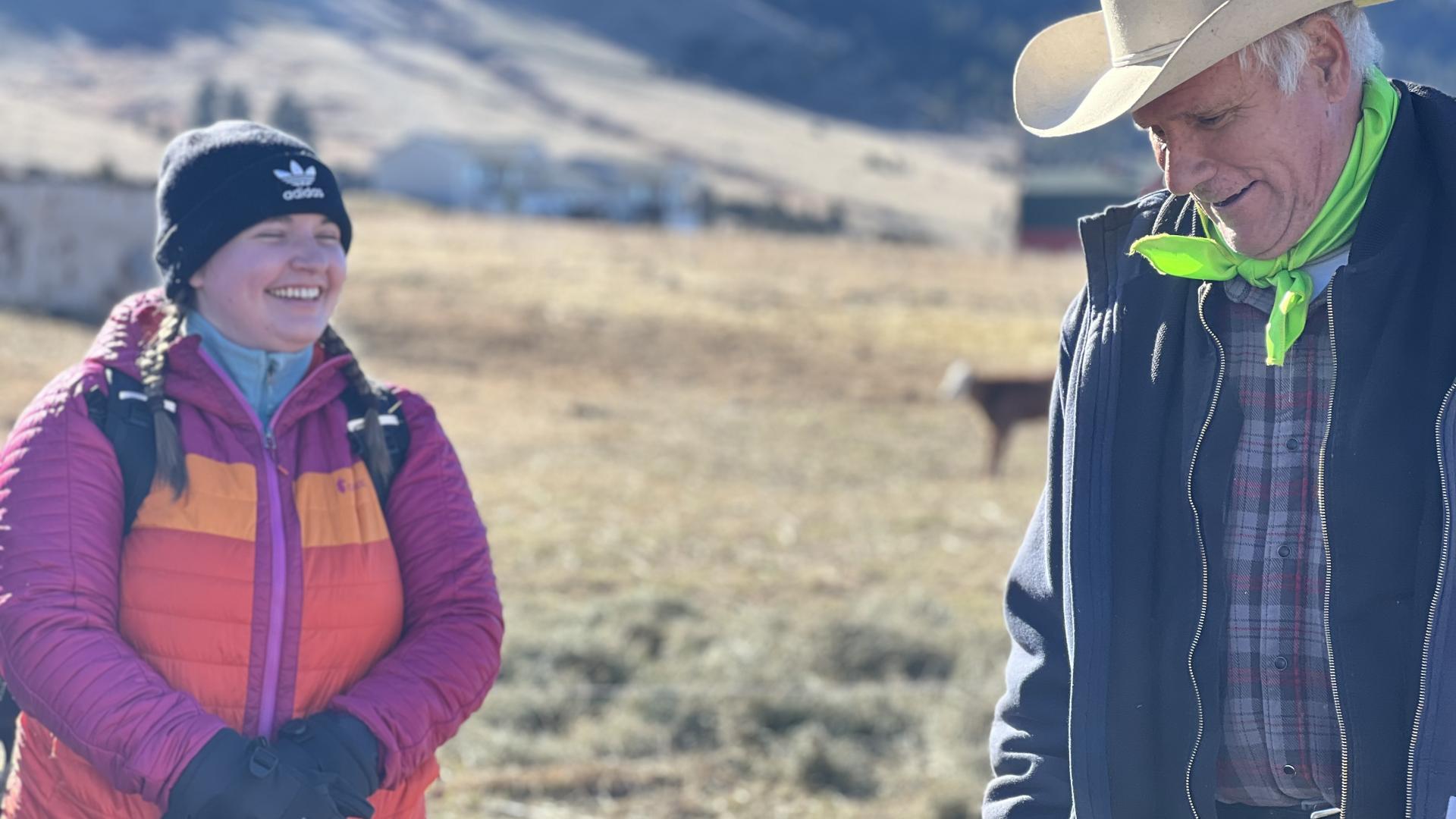 Student in National Park talking to Park Ranger