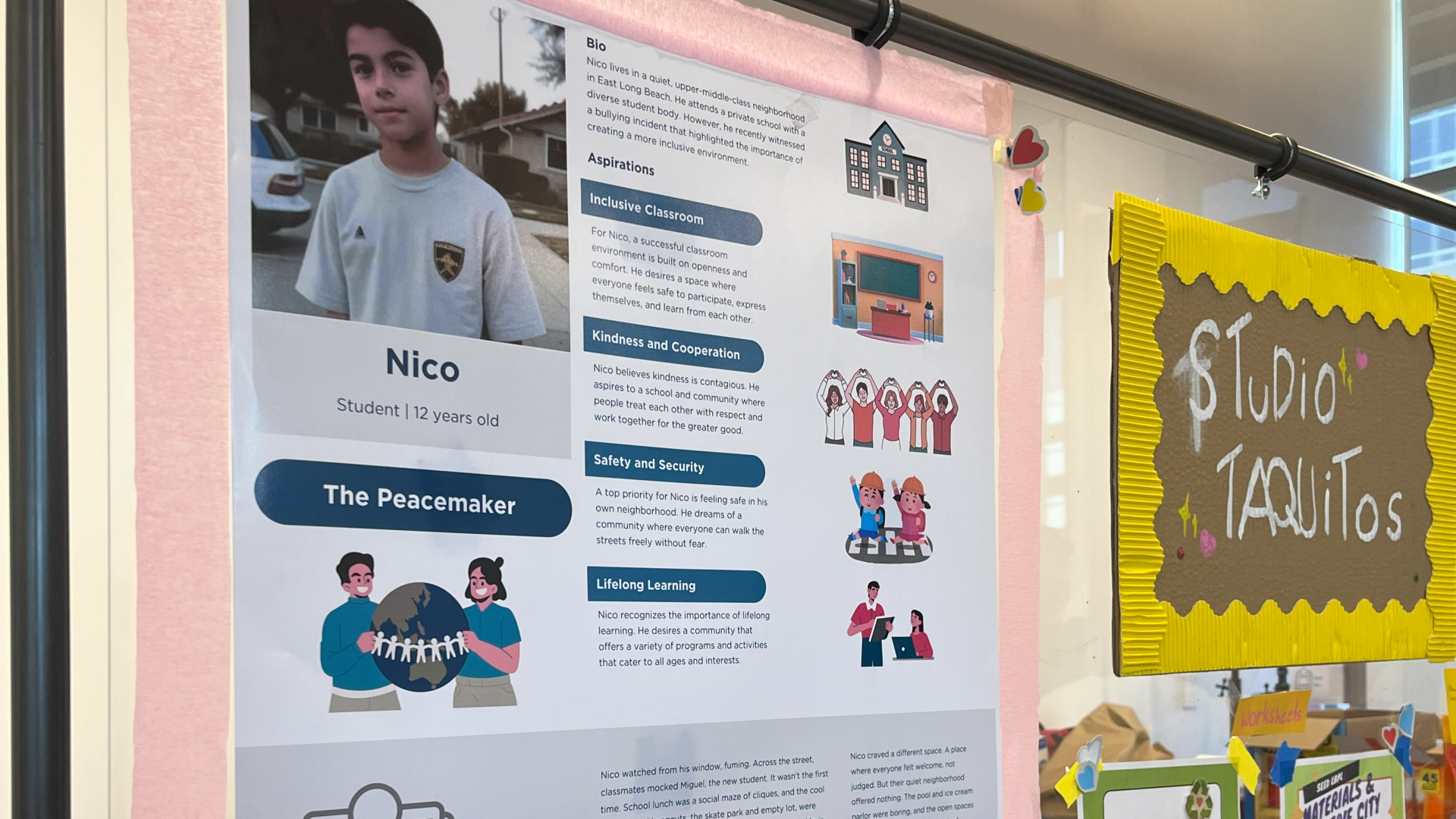 A work board showing the story details for Studio Taquitos SEED Showcase project.