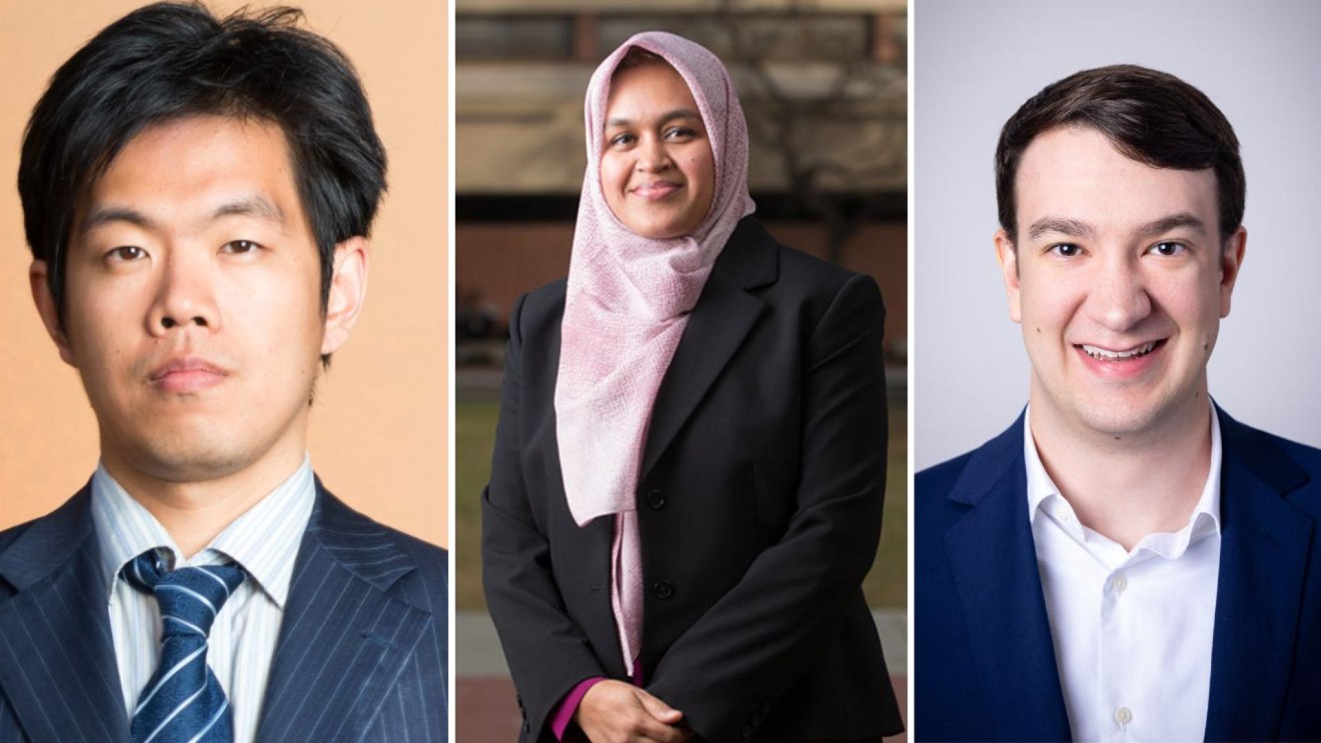 Headshots of three people 