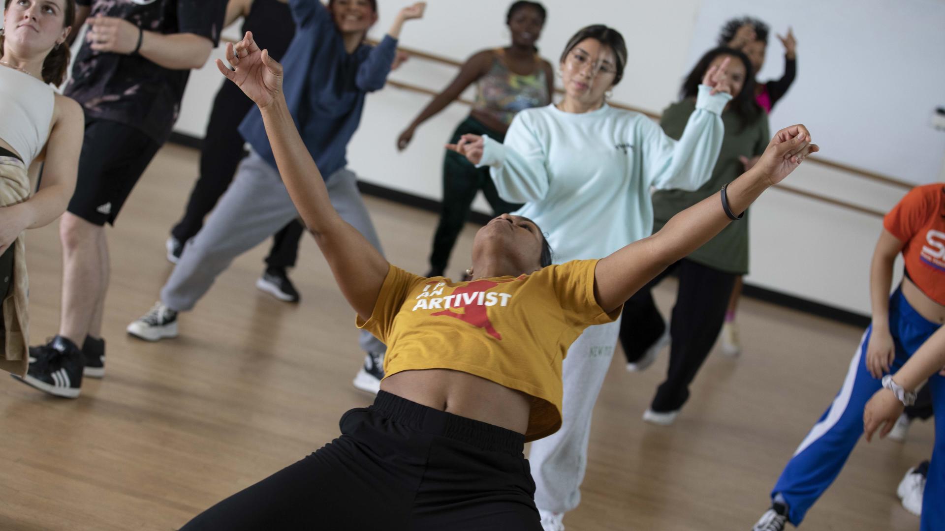 Students dance in a Dance Center Studio