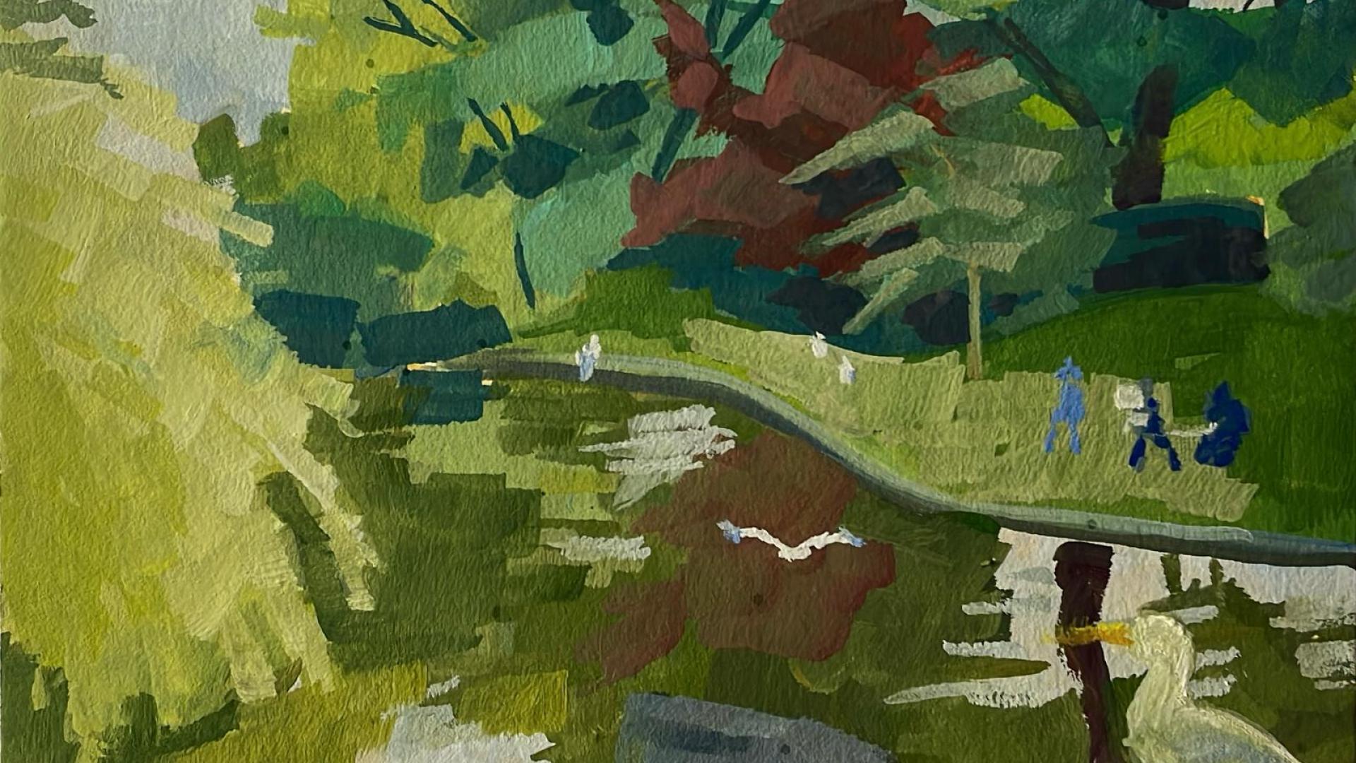 Student painting of an Irish scene