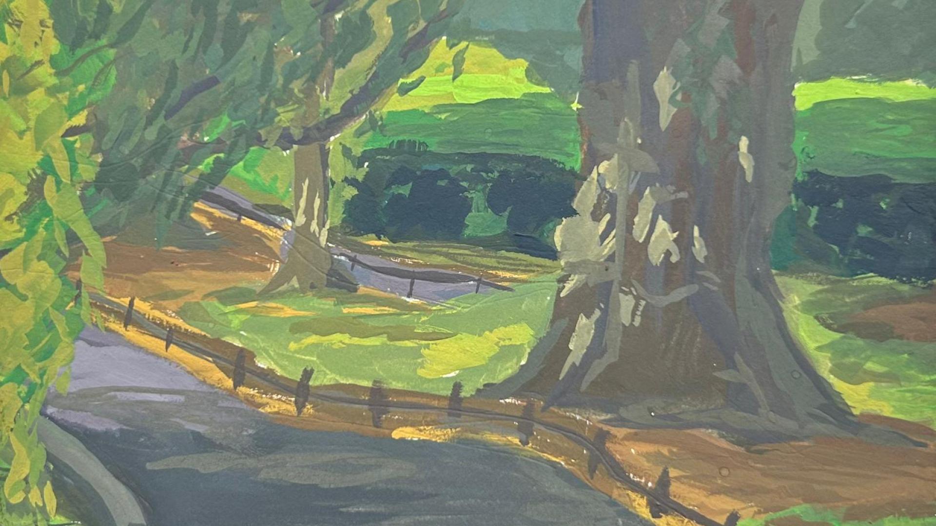 Student painting of an Irish roadway
