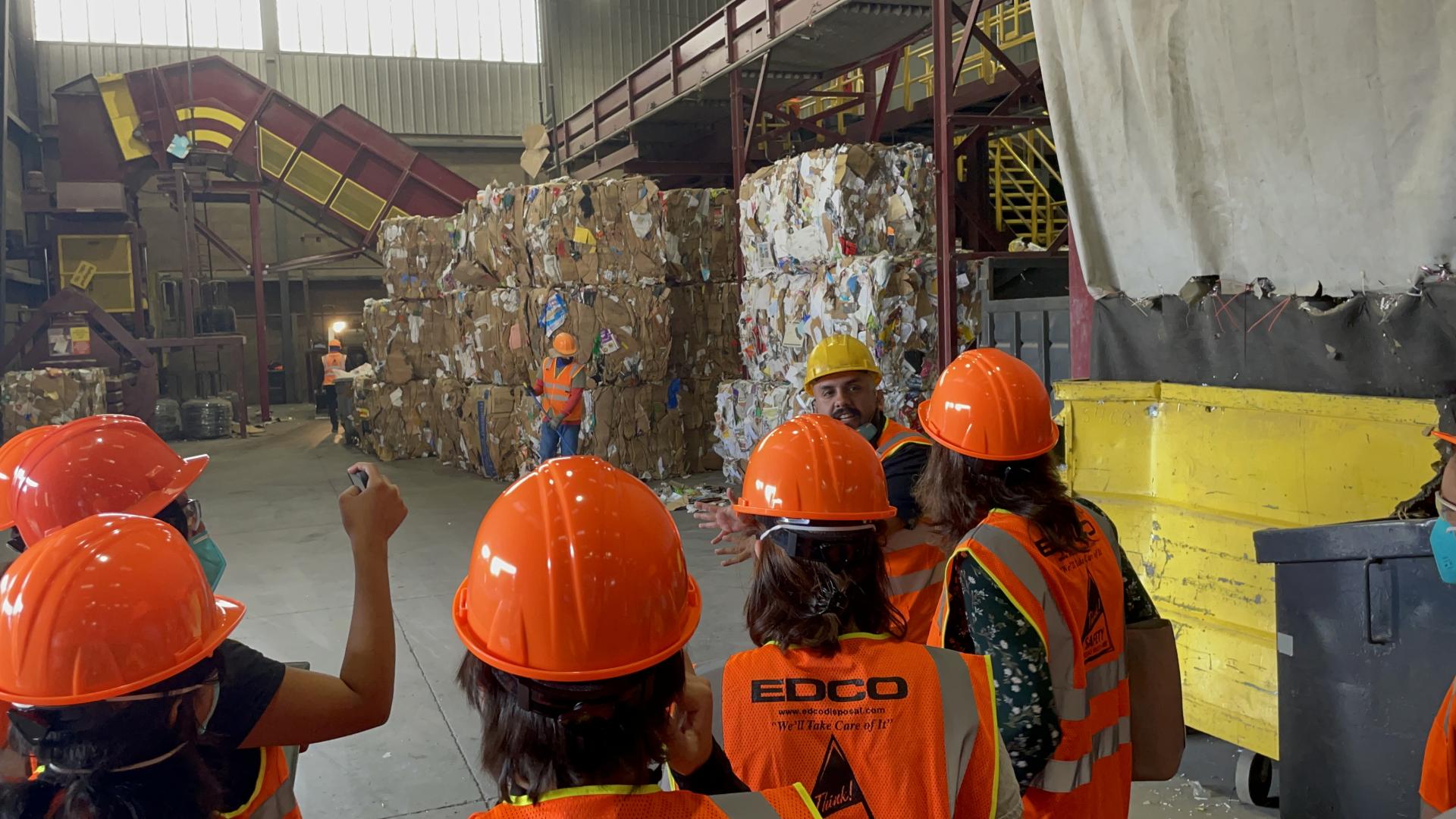 Sustainability Champions at the recycling facility