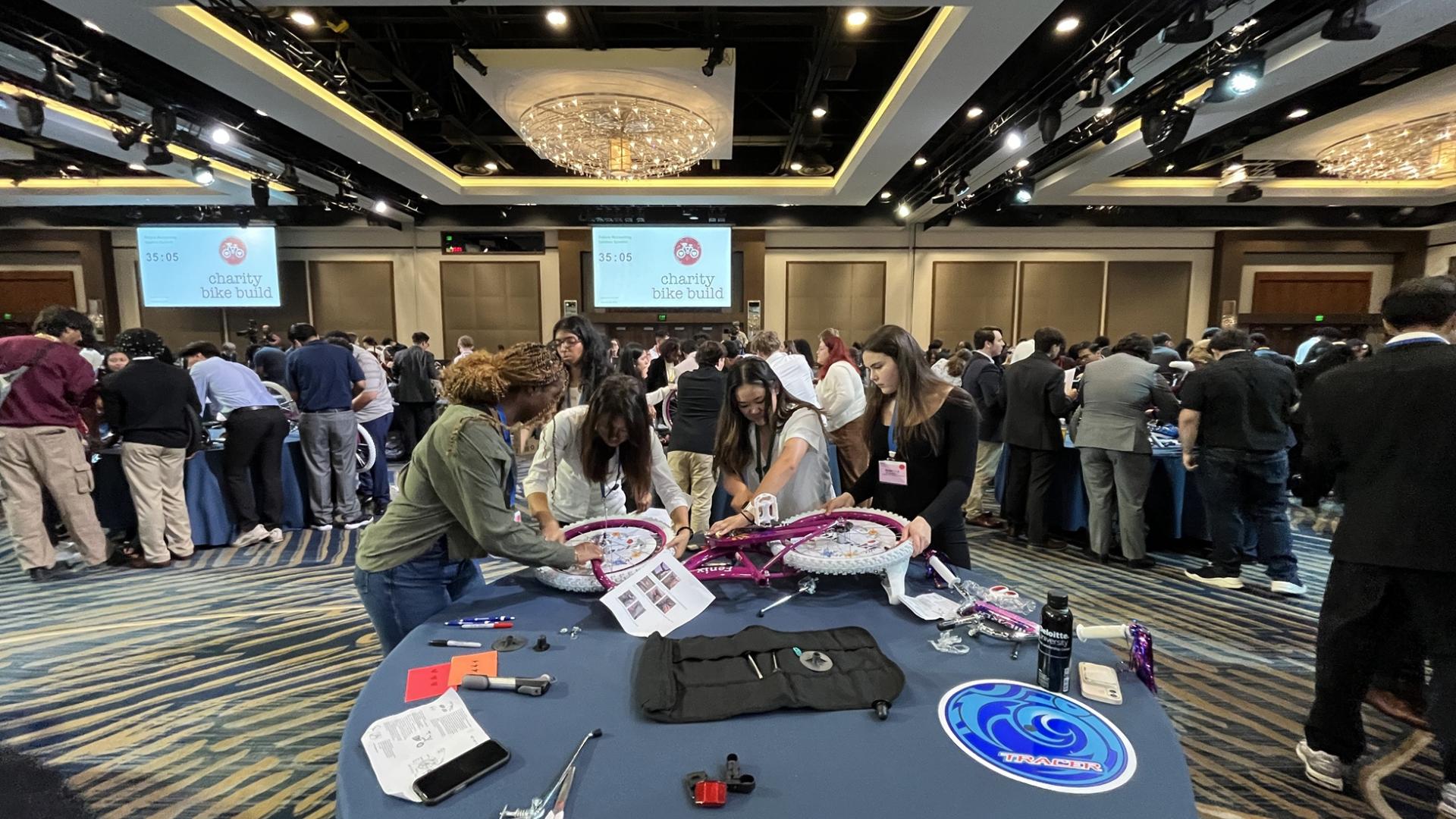 Students working on Bike Deloitte’s Future Accounting Leaders Summit 2025