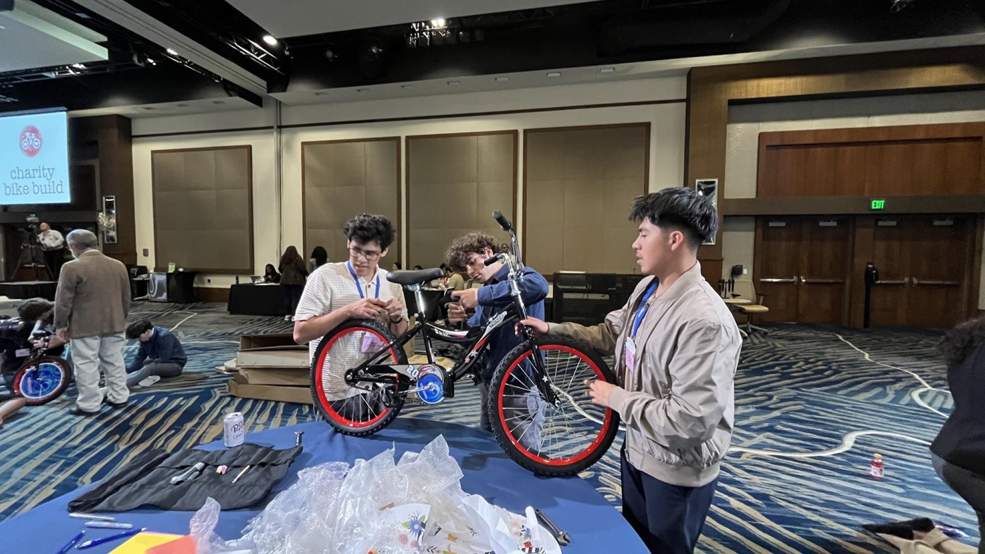 Deloitte’s Future Accounting Leaders Summit working on a bike