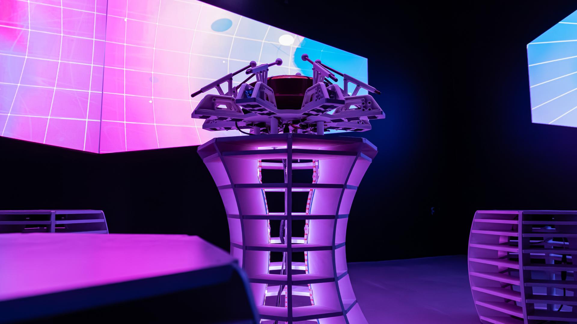 Cosmic Bloom multimedia art exhibition installation detail