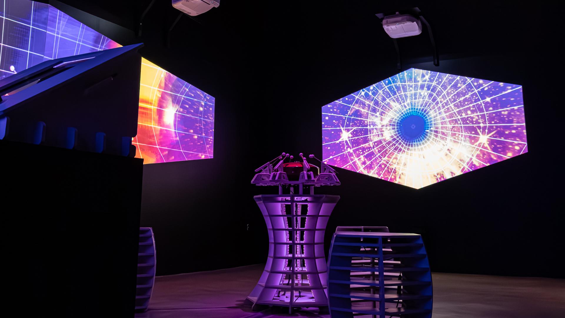 Cosmic Bloom multimedia art exhibition installation room