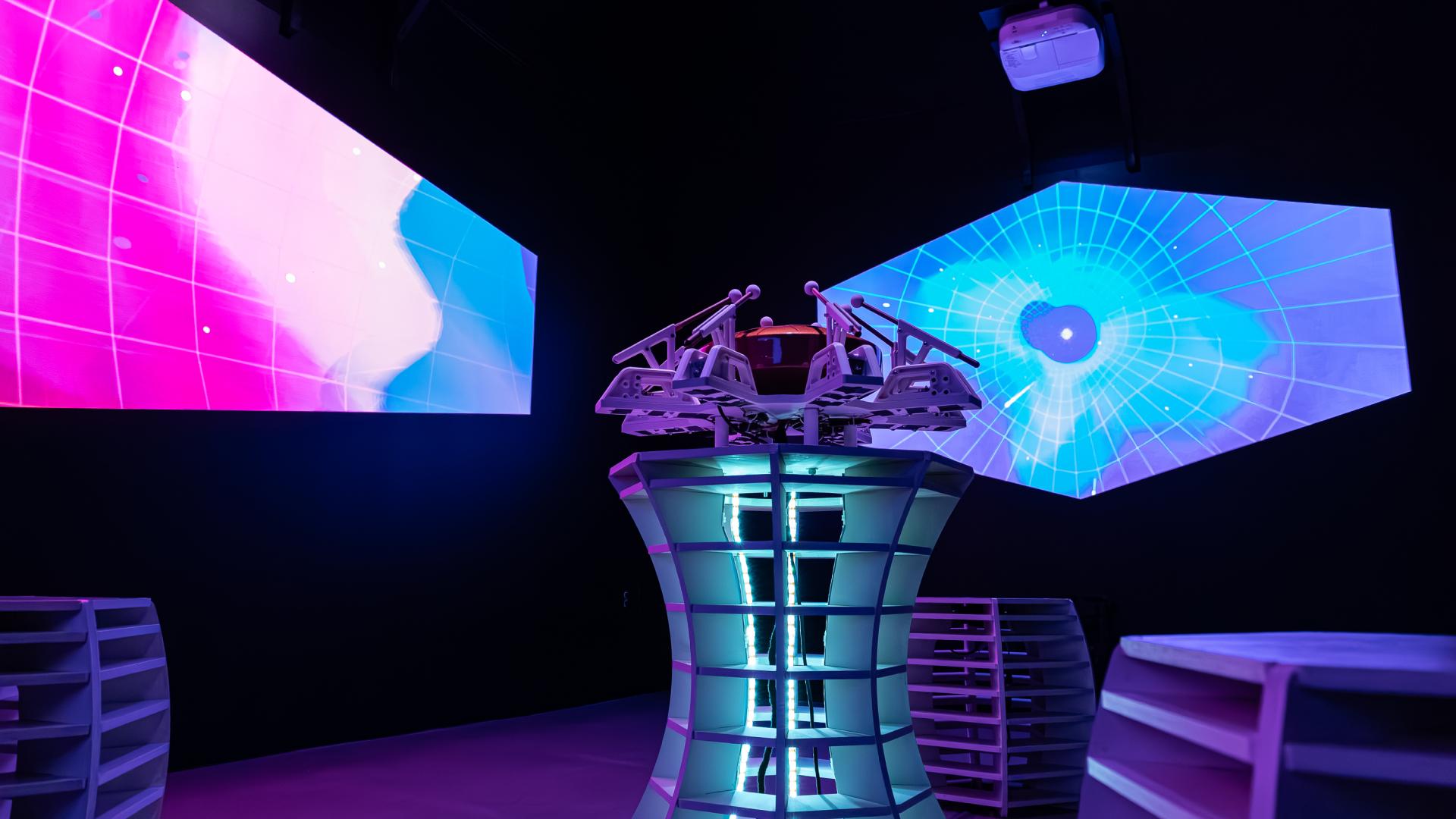 Cosmic Bloom multimedia art exhibition installation detail