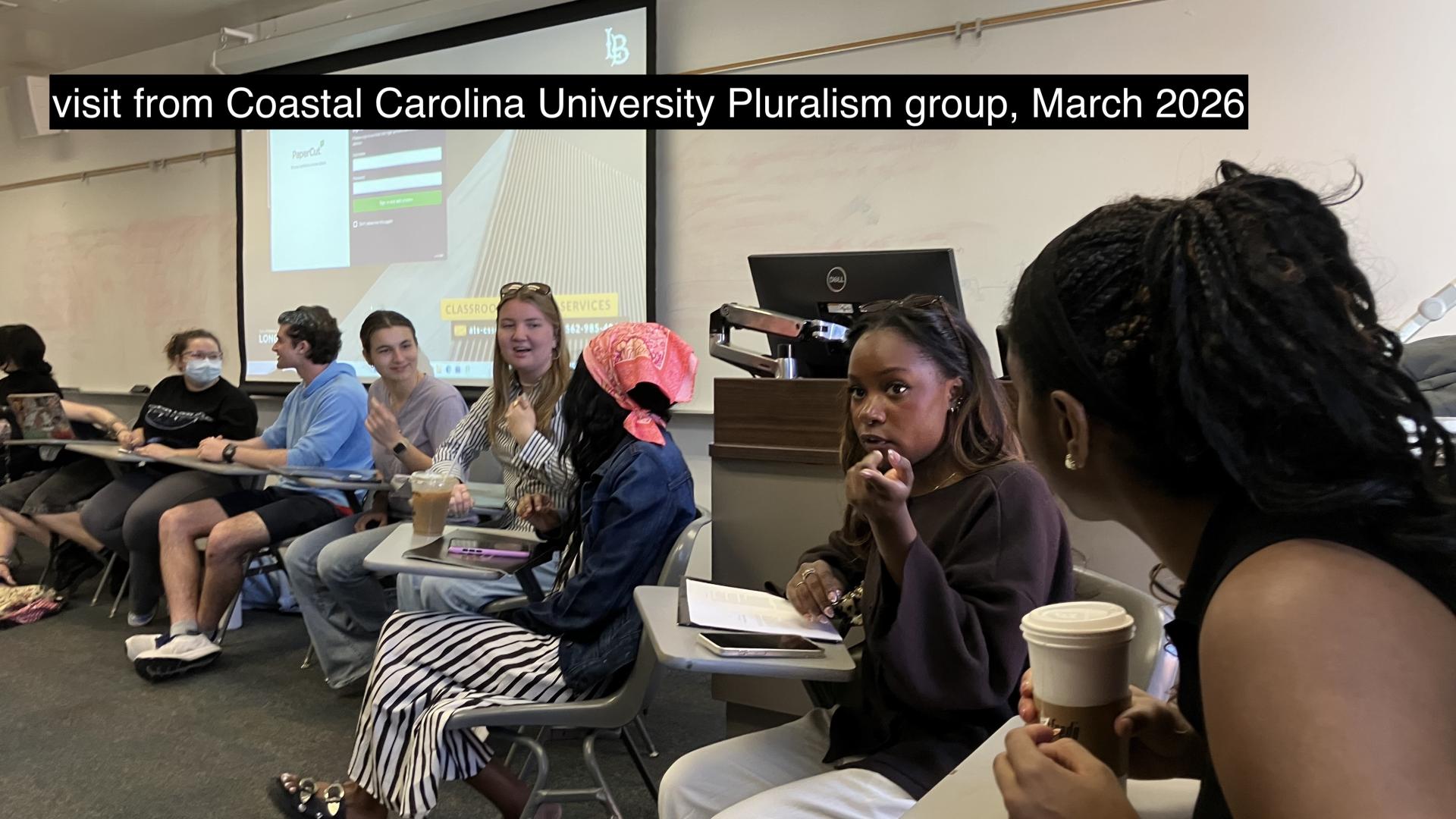 students discussing in classroom