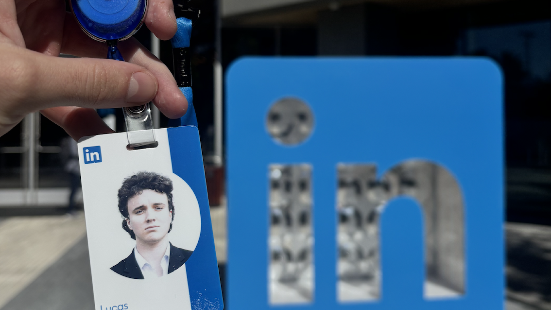 Lucas Amberg First day at LinkedIn
