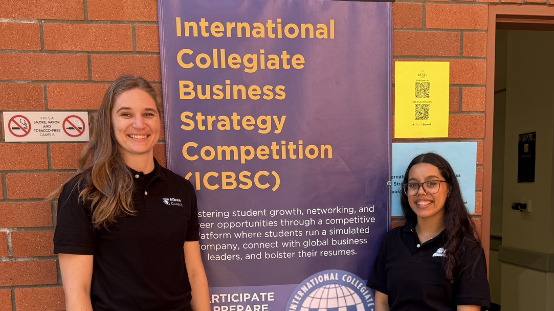 Day at the Beach ICBSC room being hosted by two current students in the competition.  Kirsten Miller and Jessica Rivera-Reyes