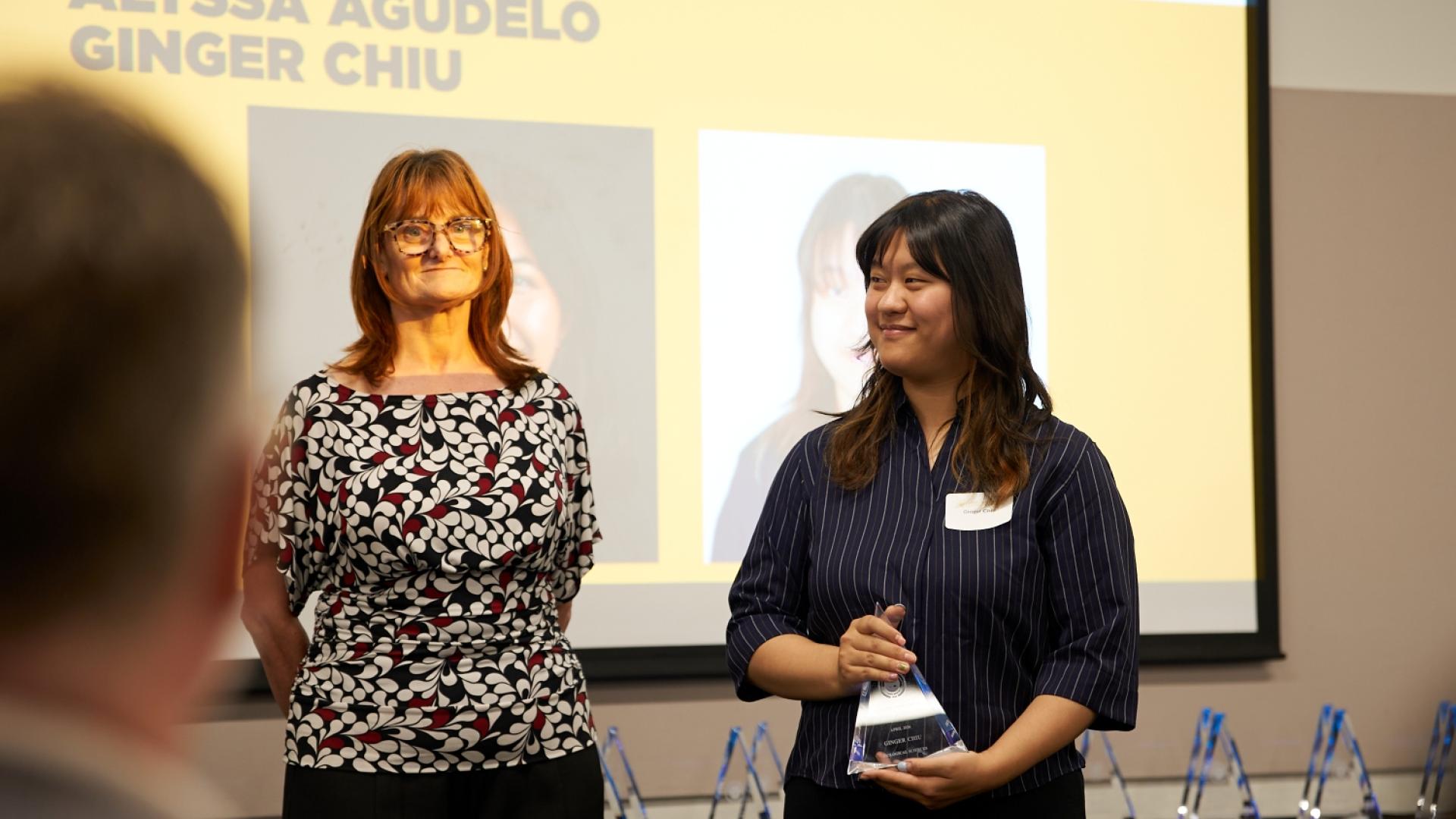 Ginger Chiu receiving her University Achievement Award.