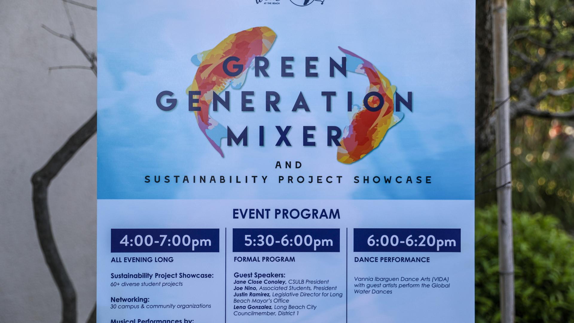 CSULB Green Generation Mixer and Sustainability Project Showcase - Flyer