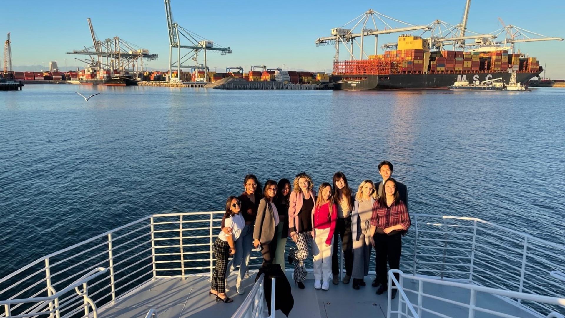 2022 Case Competition COB people on bow of ship