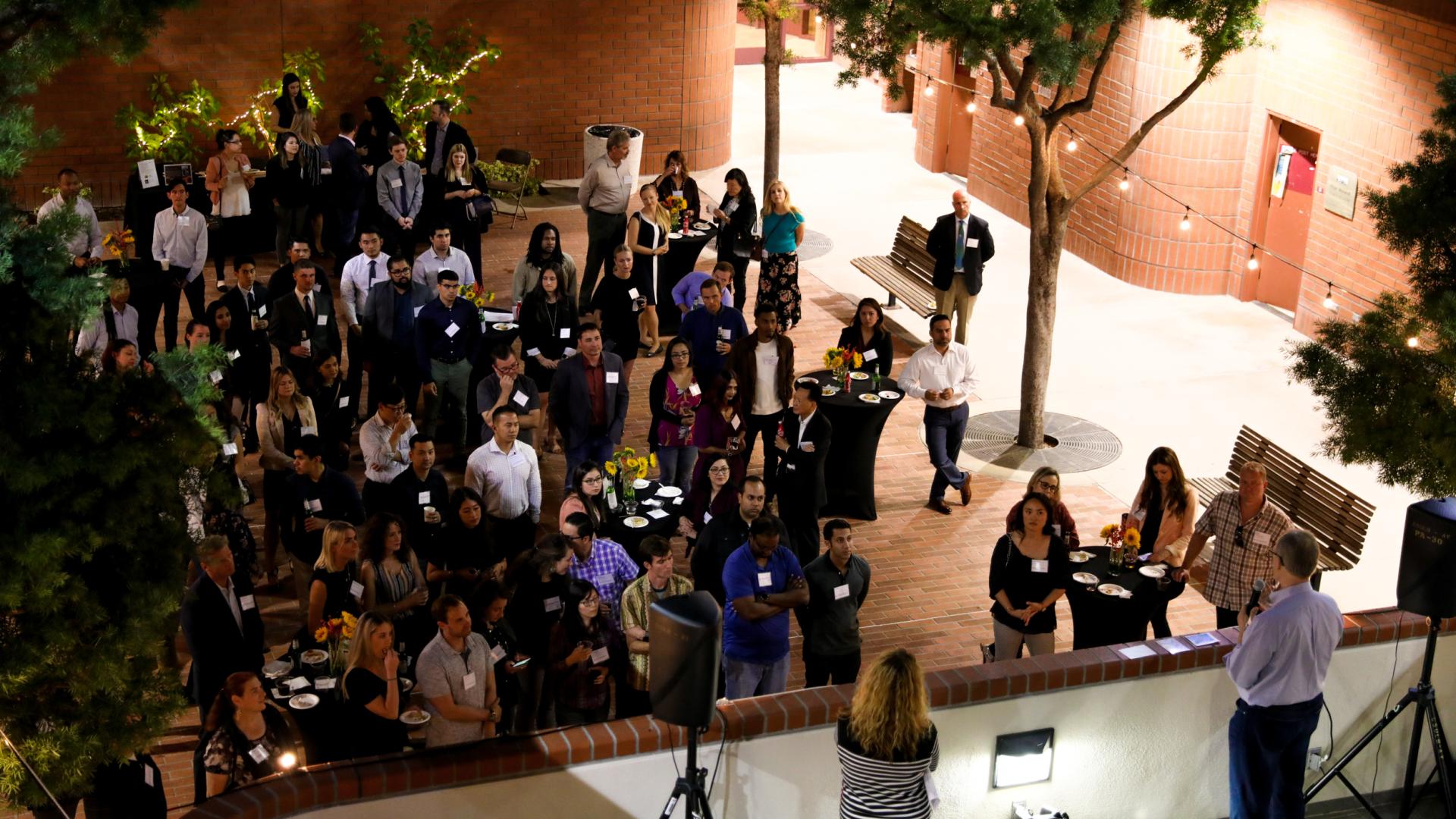 Crowd gathered to listen to Dean Solt