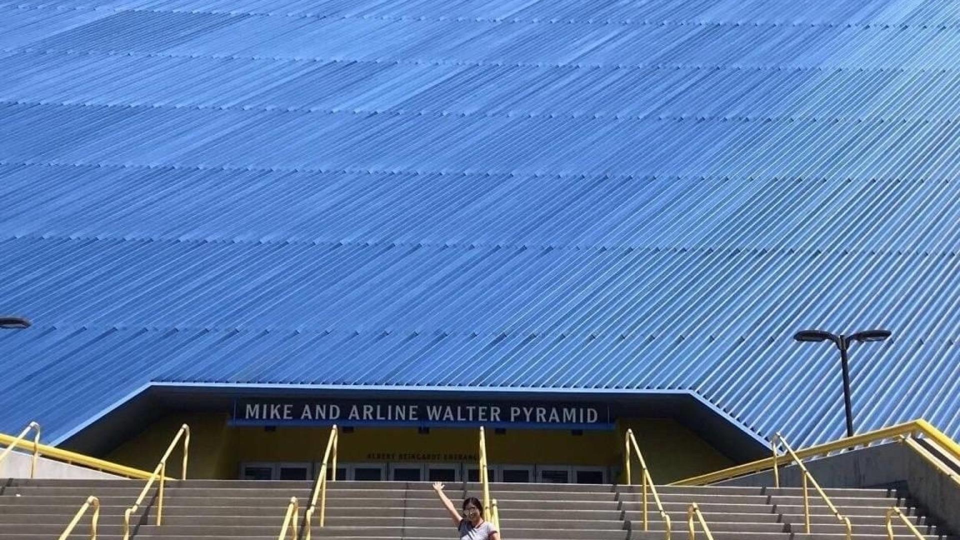  I knew one day I was going to take a picture in front of the beautiful blue pyramid before I started my first year at CSULB