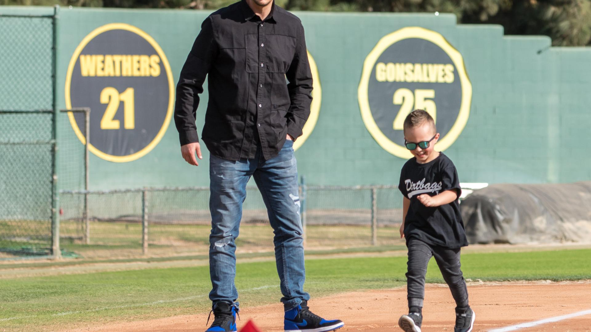 Troy Tulowitzki and son attend donation announcement Troy Tulowitzki and son attend donation announcement