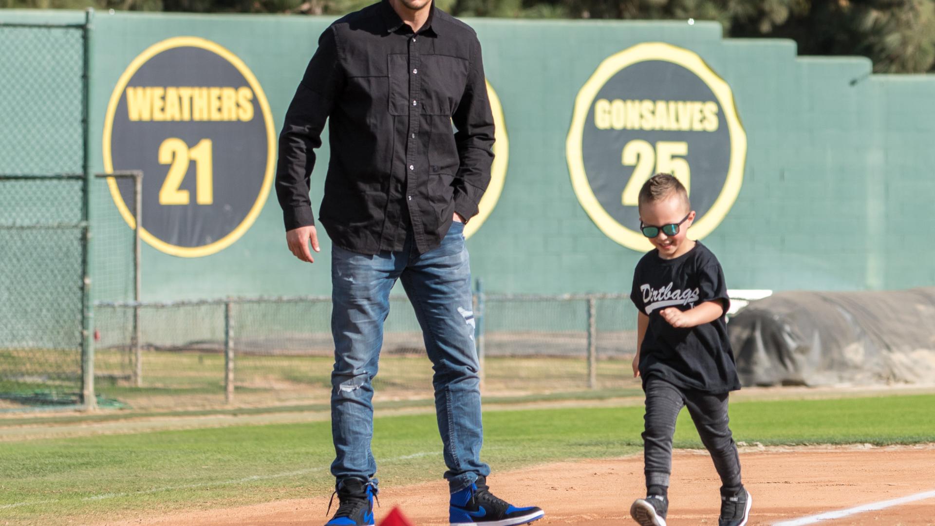 Troy Tulowitzki and son attend donation announcement