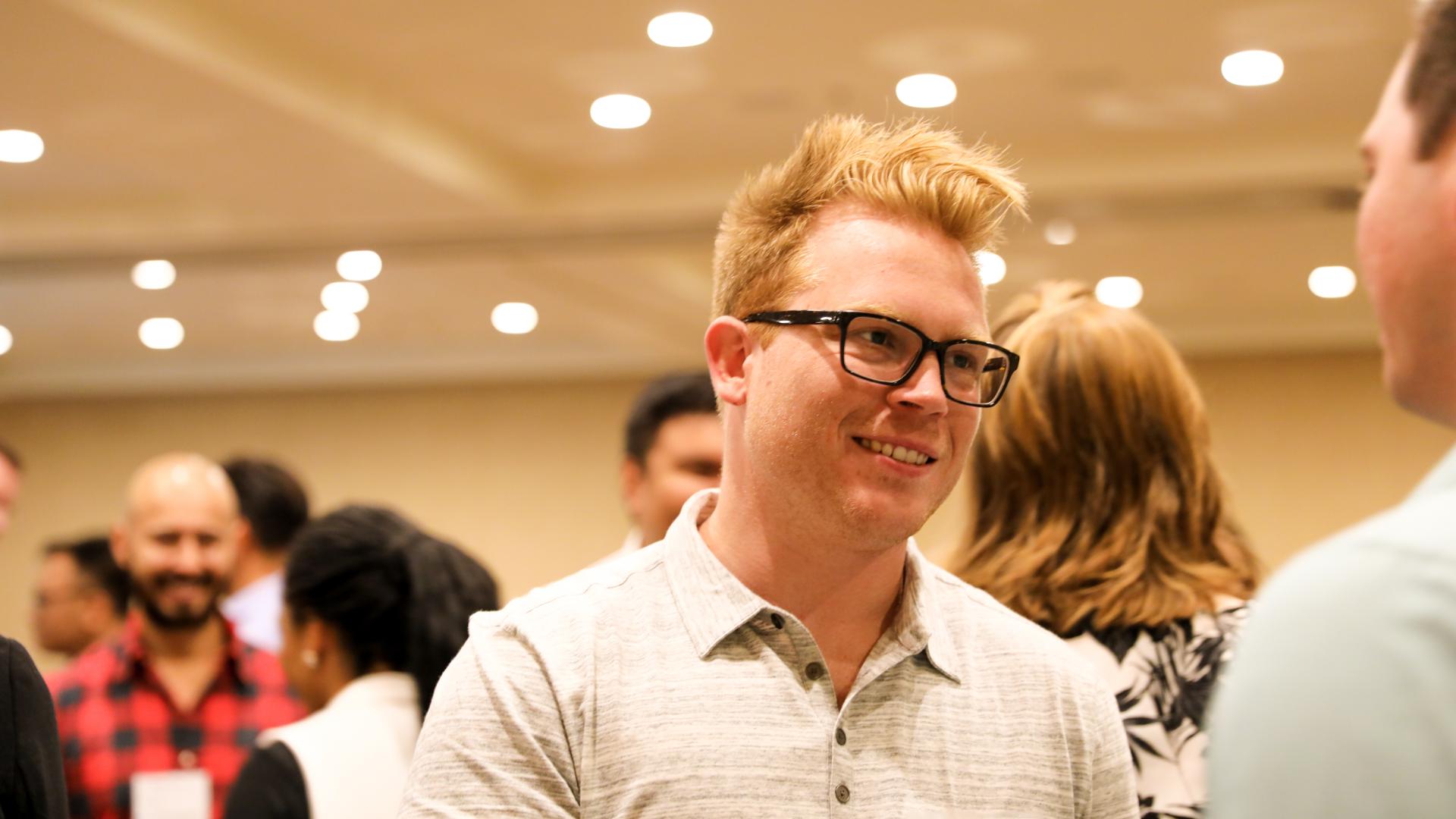 Student wearing glasses