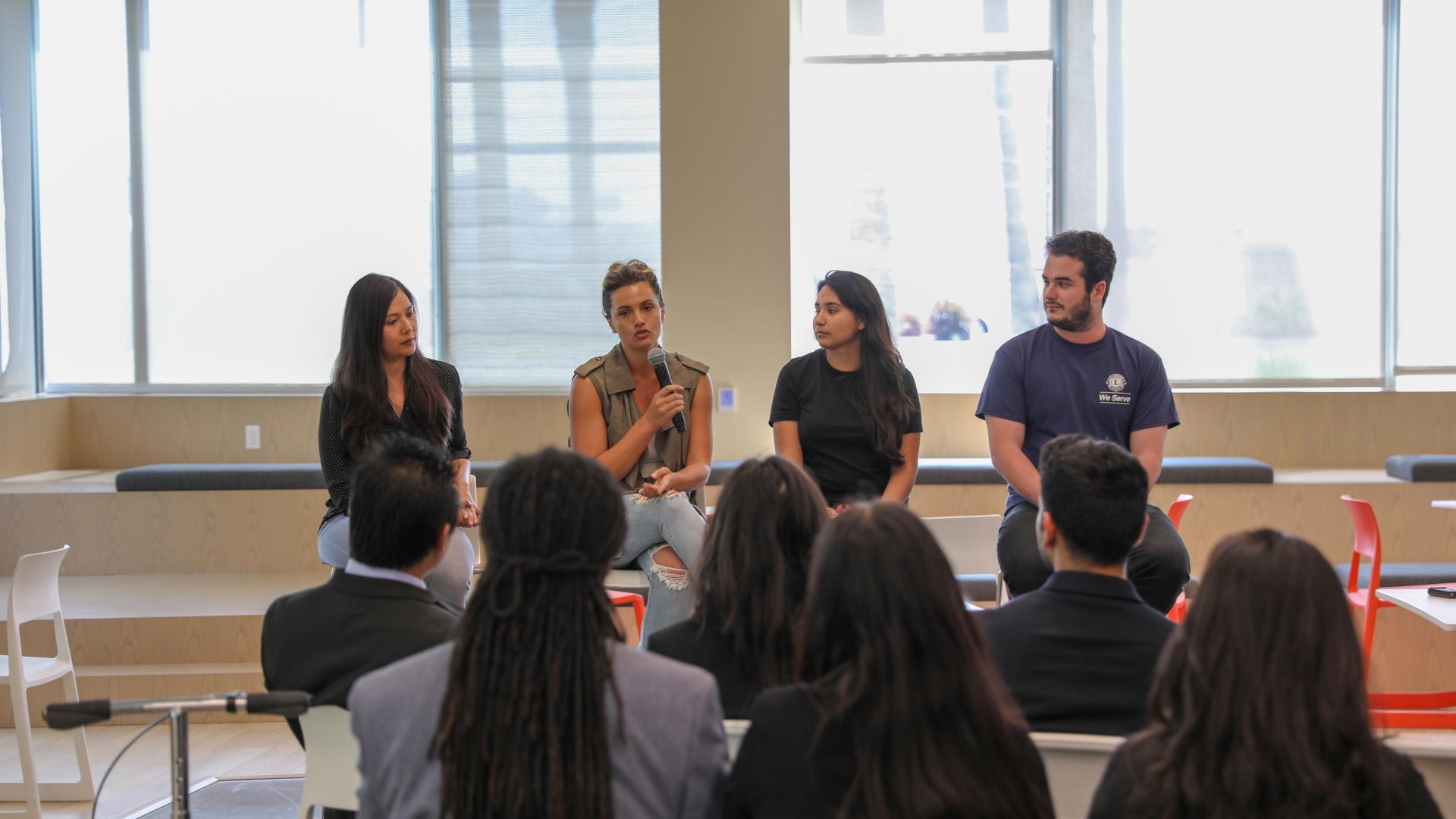 Fullscreen Media Panel with Accelerated MBA Students