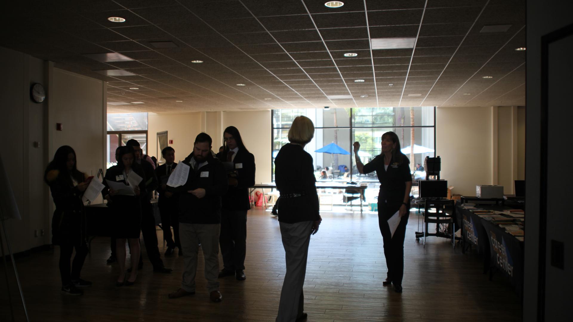 Students and employees at the Business and Healthcare Spring 2018 Job and Internship Fair