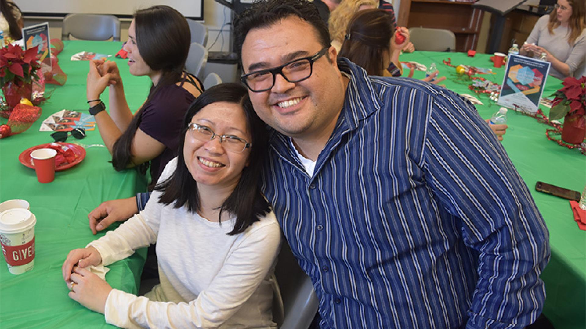 Kim Vu, BUILD Mentor, and Arturo Zavala, Co-Director, Institutional Development Core, at the December 2017 CSULB BUILD Faculty Mixer