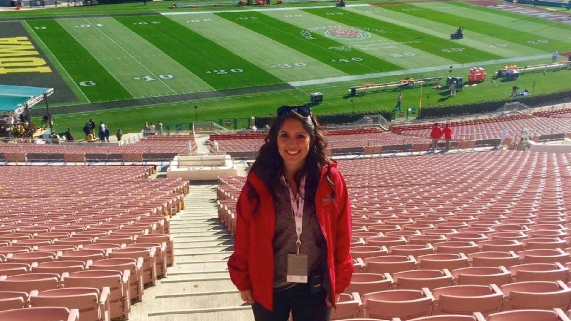 Monique at a football game