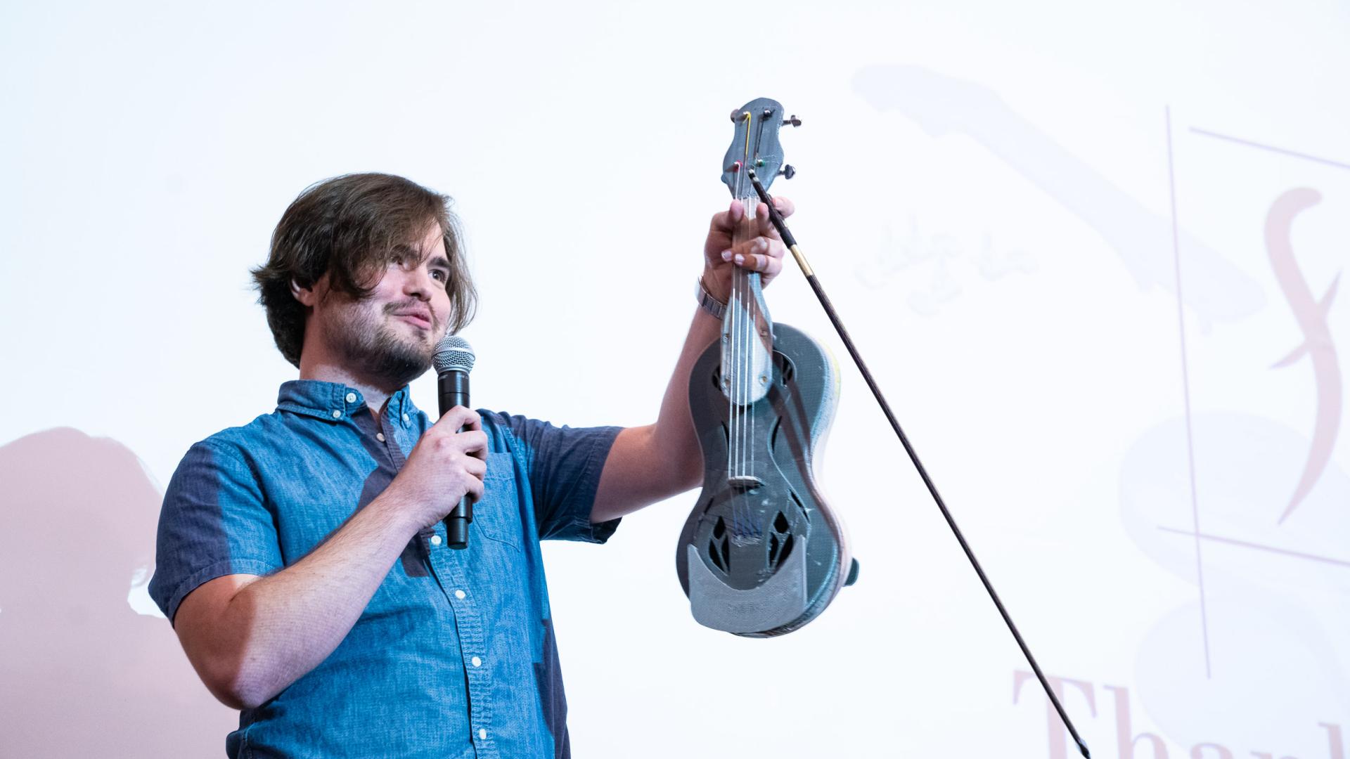 Sunstone winner Ryon Adams presents a prototype violin