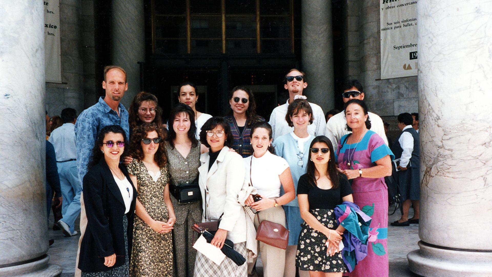 Norma Tarrow with students in Mexico