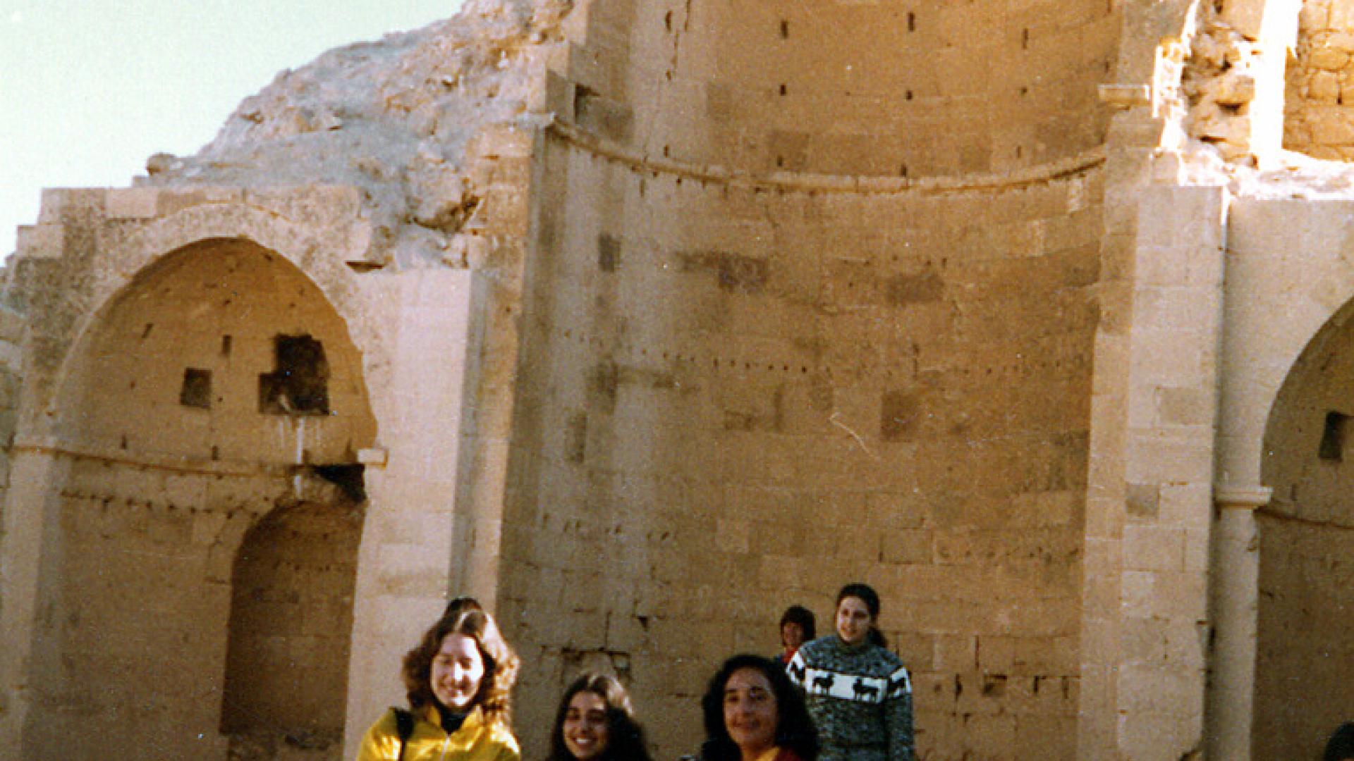 Norma Tarrow with students in Israel