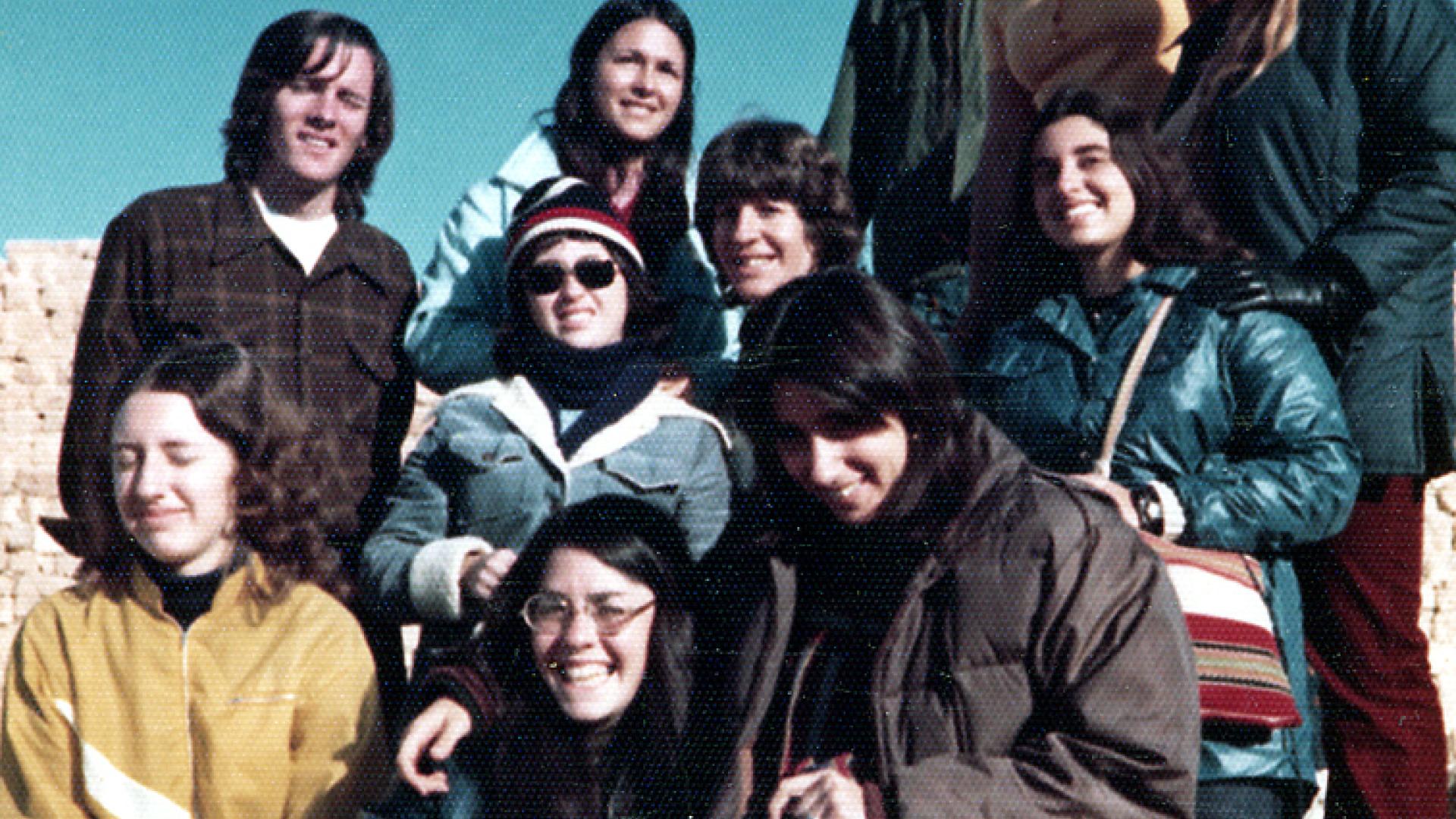 Norma Tarrow with students in Israel