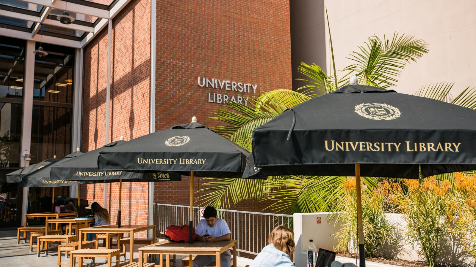 Patio area in front of the library.