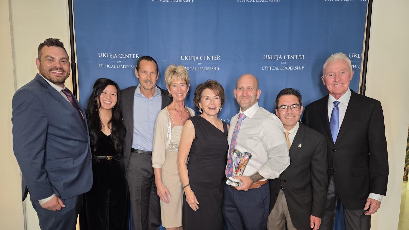 Nell and John Wooden Ethics in Leadership Award  Daniel, Nancy, Greg, Janey, Louise, Jeff, Mark, Mick.