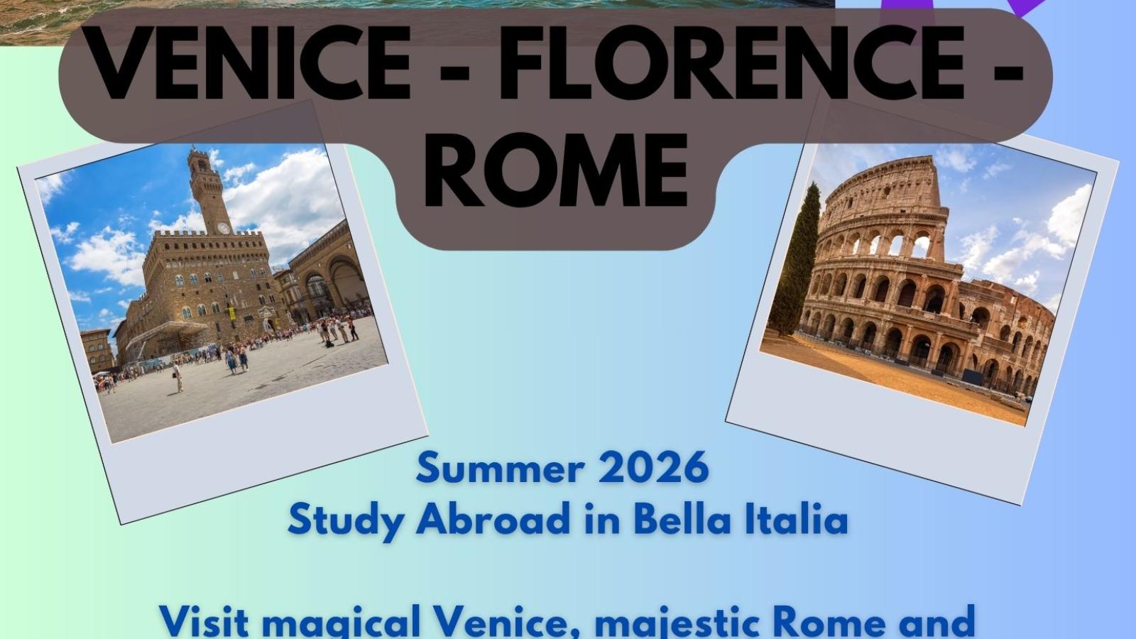 a Venice canal, the Colosseum, the Doge's palace