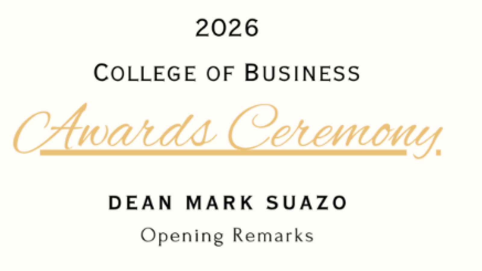 2026 COB Awards Ceremony Dean Mark Suazo