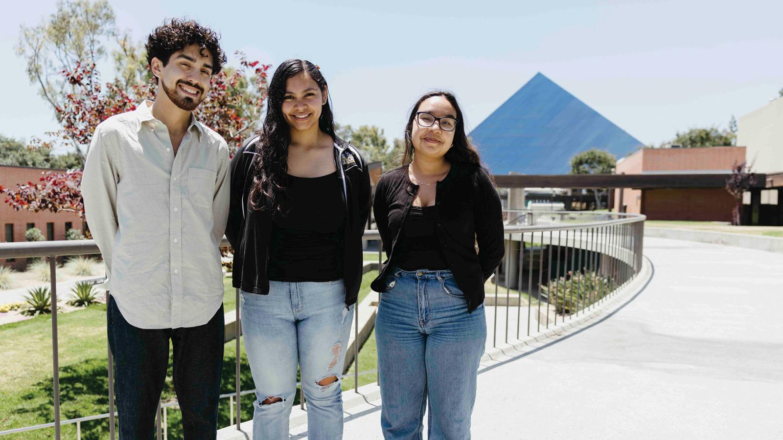 Beach EDGE graduates Diego Diaz, Lupita Nieto and Christina Lopez