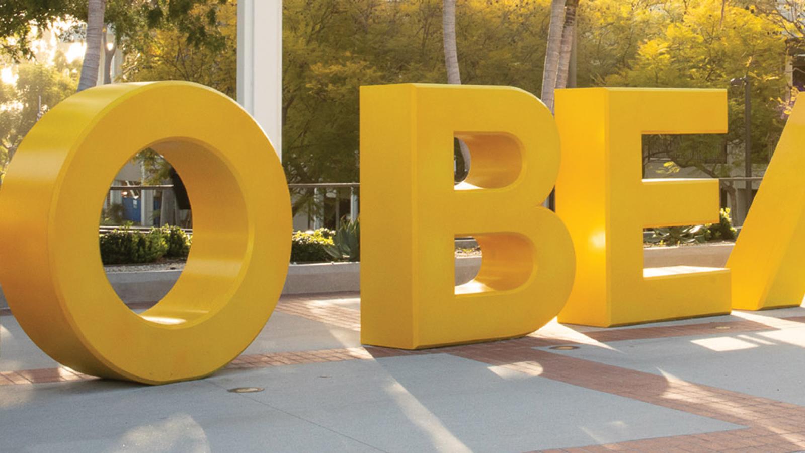 The Go Beach letters at CSULB