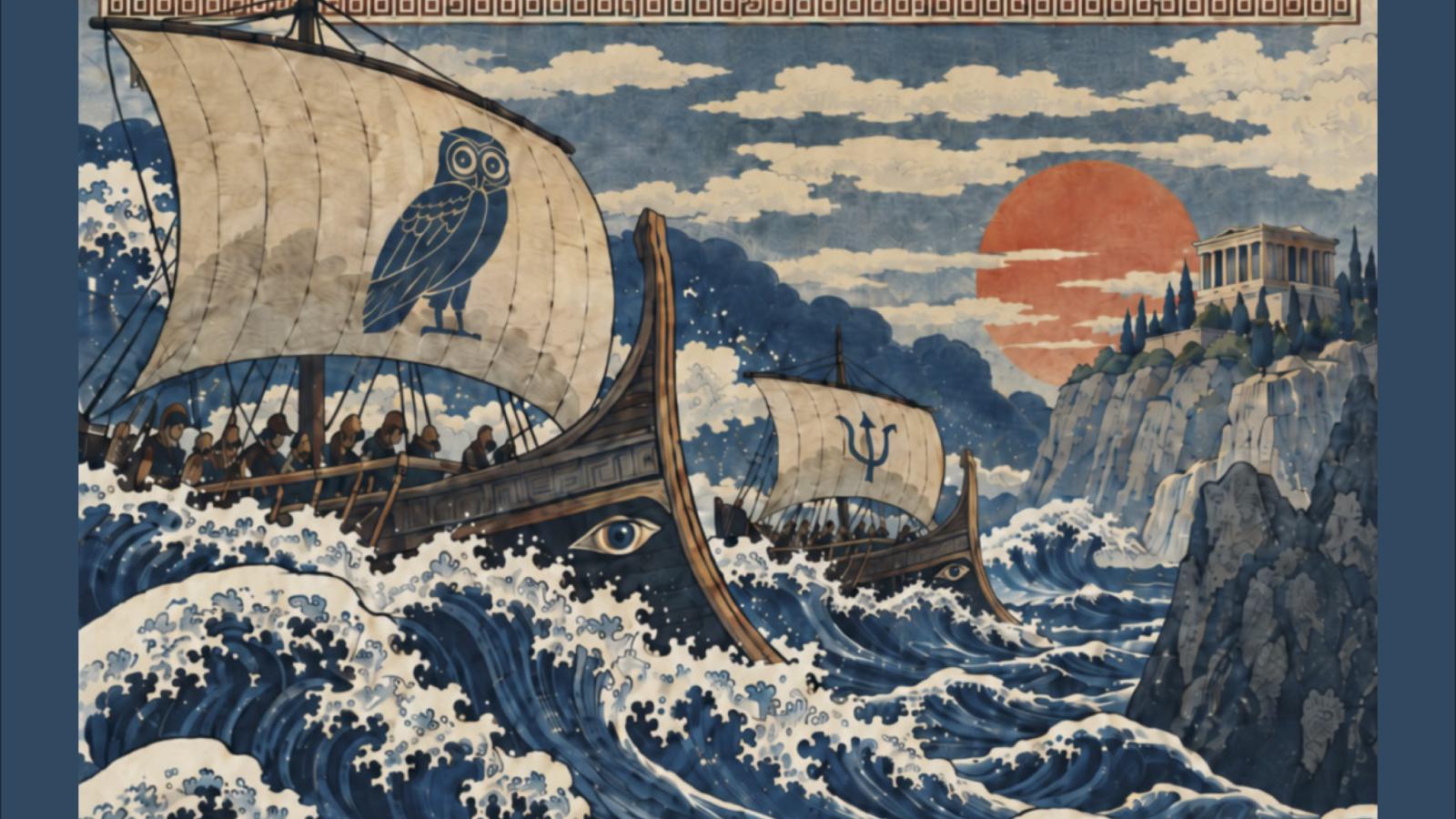 ships on the sea in japanese style